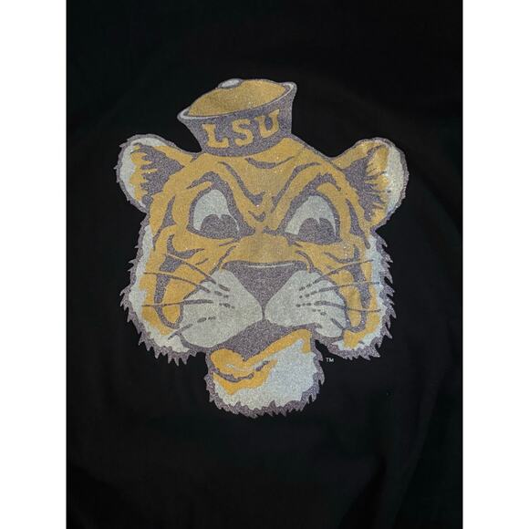 NWT! Mitchell & Ness Louisiana State University Glitter Crop Crewneck - Size L - Picture 6 of 7